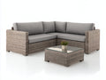 Conjunto de sofás de exterior de ratán sintético 245 x 245 x 72 cm - gris topo - sofá esquinero con mesa de vidrio