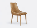 Sillas de comedor de cuero sintético 58x52x87 cm - Marrón coñac - Respaldo alto y patas de madera