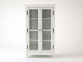 Vitrinas de salón blanca con puertas de cristal 90x40x190 cm estantes interiores diseño clásico para comedor y sala de estar